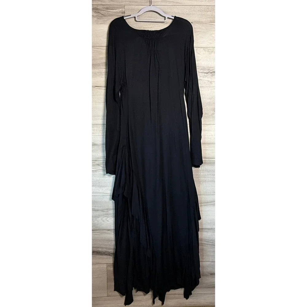 Free People FP Beach Black Ruffle Maxi Dress Small NWT $88